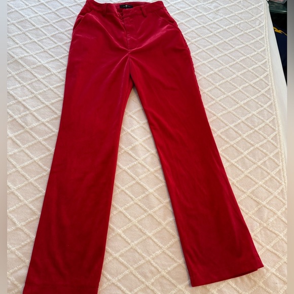 7 For All Mankind Pants - 7 For All Mankind Red Velvet Satin Tuxedo stripe Wideleg Pants Sz 4